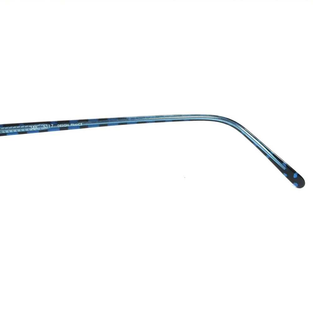 See Petite Eyeglasses Frames 5117 C.K2 Clear Blue Cat Eye Rectangular 49-15-140